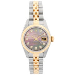 Rolex Datejust Ladies 2-Tone Mother of Pearl Diamond Dial 79173