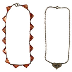 Retro Lysgaard's Design, Denmark, Two Necklaces in Pewter