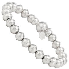 Marlo Laz 14K White Gold Bead Squash Blossom Southwestern Stackable Bracelet