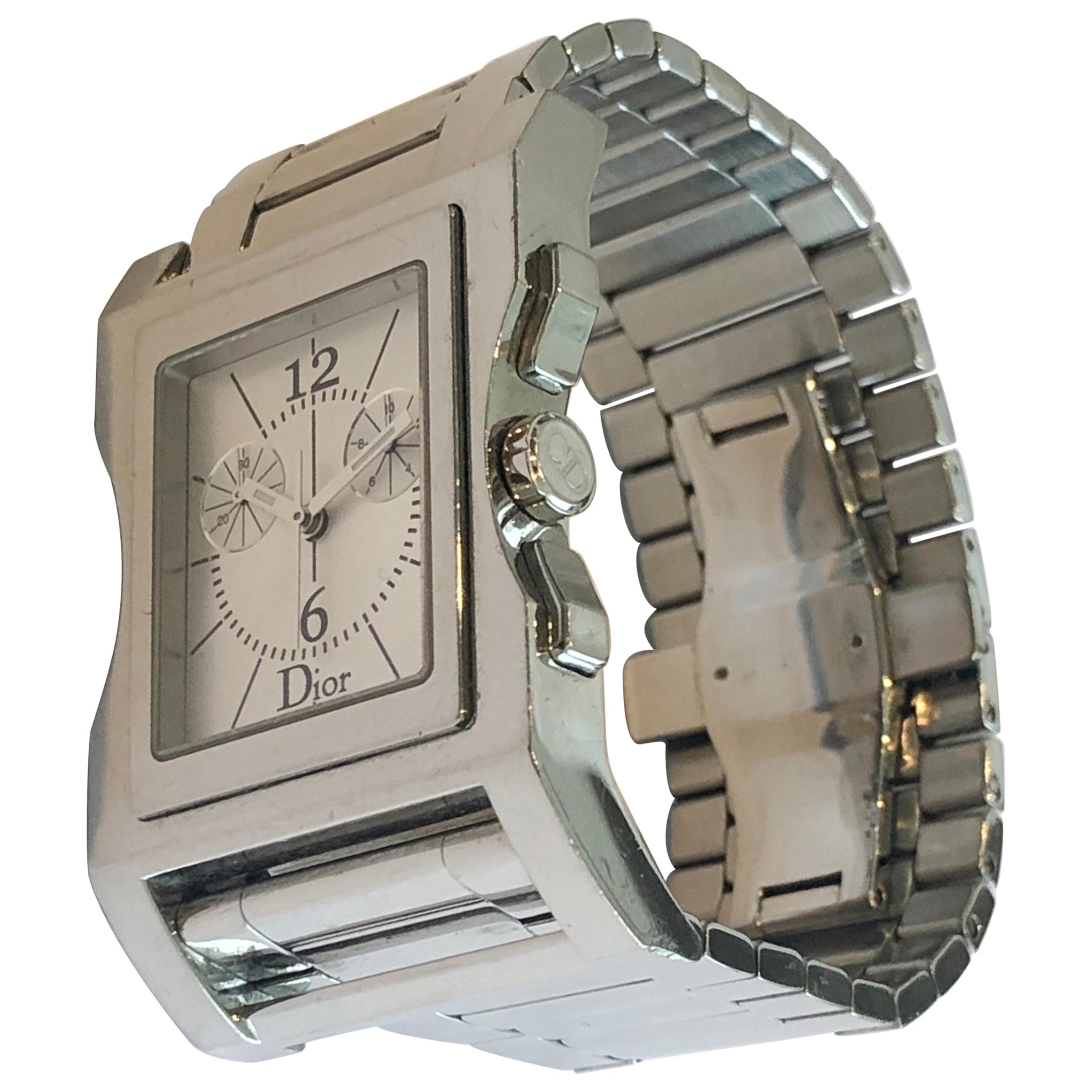Christian Dior Chris 47 Chrono Stainless Steel Watch, Montre Chris 47 Acier For Sale