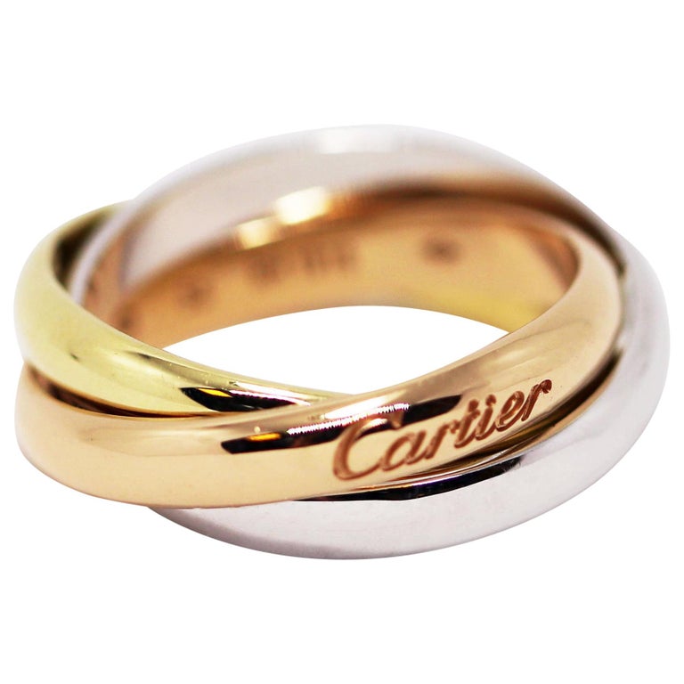 Cartier 18 Carat Gold Trinity Ring at 1stDibs | cartier trinity ring,  trinity ring cartier, cartier infinity ring