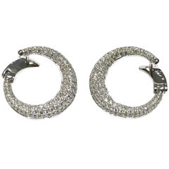 Crivelli C Shaped Diamond Earrings with 2.30 Carat Diamonds VS Clarity EF Color