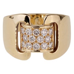 Hermès Diamond Yellow Gold Cocktail Ring