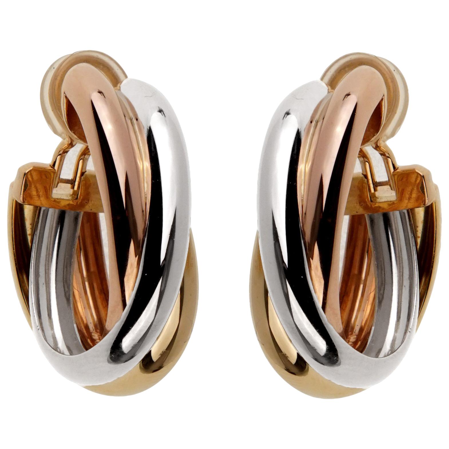 Cartier Trinity Large Gold Hoop Earrings