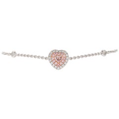 .16 Carat Heart Shaped Pink Diamond Bracelet