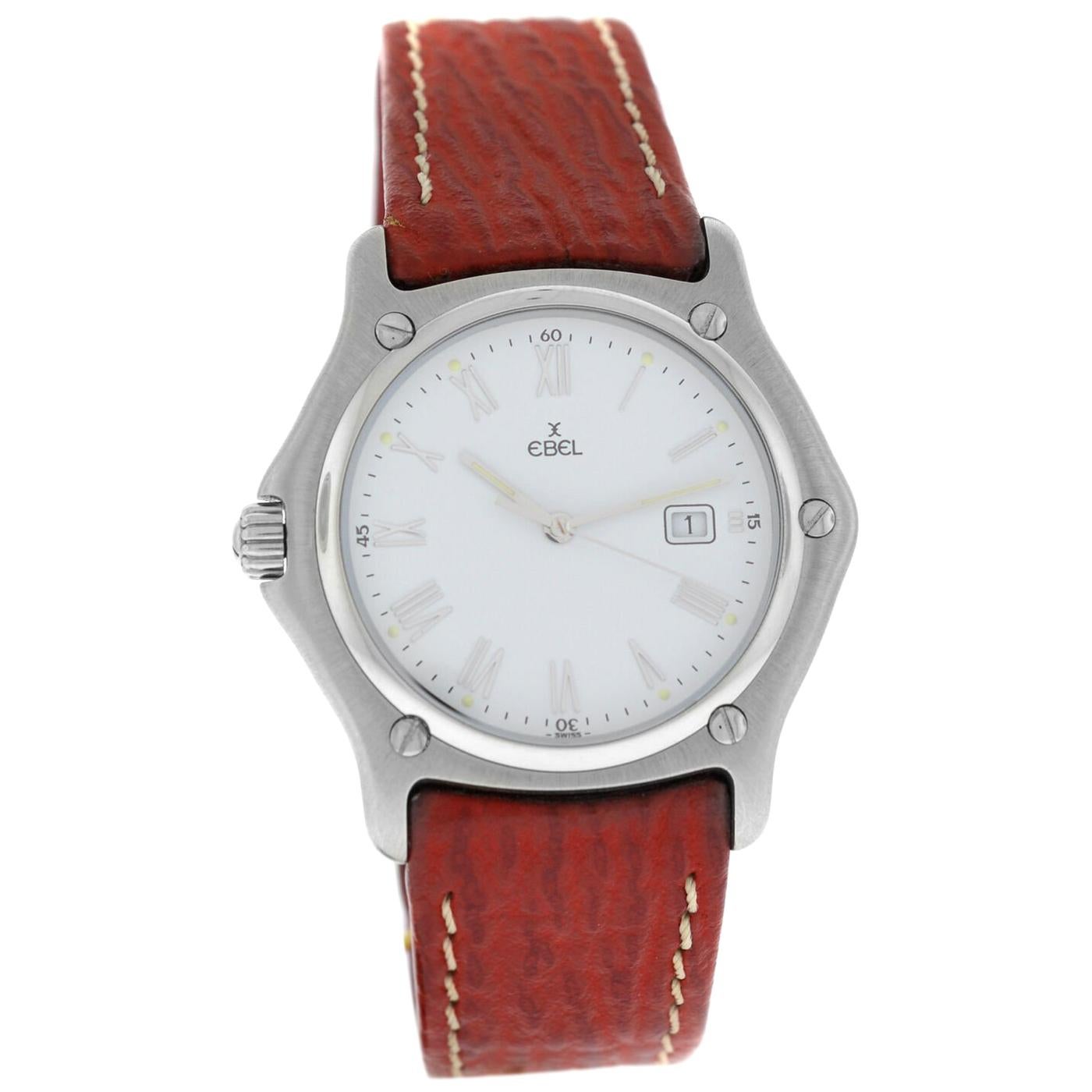 Authentic Men's Ebel 1911 Limited Left Handed Steel Quartz Watch For Sale