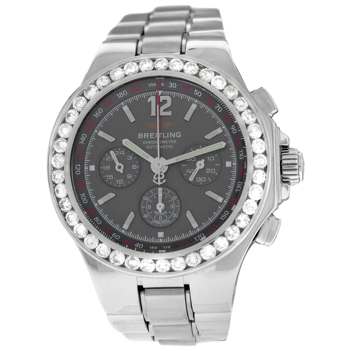 Authentic Men’s Breitling Hercules Steel Diamond Automatic Watch im Angebot