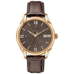 Used Versace Apollo Steel Rose Gold Tone Quartz Date Watch