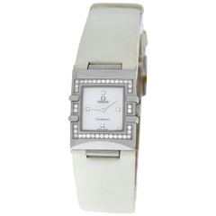 Authentic Ladies Omega Constellation Quadra Quartz Mother of Pearl Diamond Watch