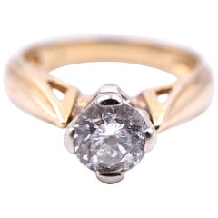14 Karat White Gold 1.15 Carat Diamond Engagement Ring