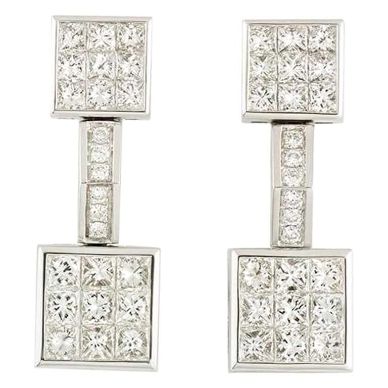 Mouawad Diamond Drop Earrings 4.20 Carat