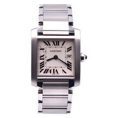 Cartier Tank Francaise Stainless Steel Wristwatch Ref 2465