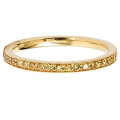 .50 carat Yellow Diamond Eternity Band Ring set in 18kt Yellow Gold Size 6