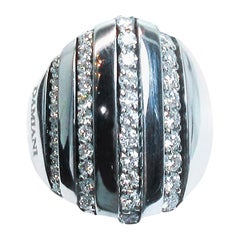 Damiani Bague d'accentuation en or blanc 18 carats avec diamants