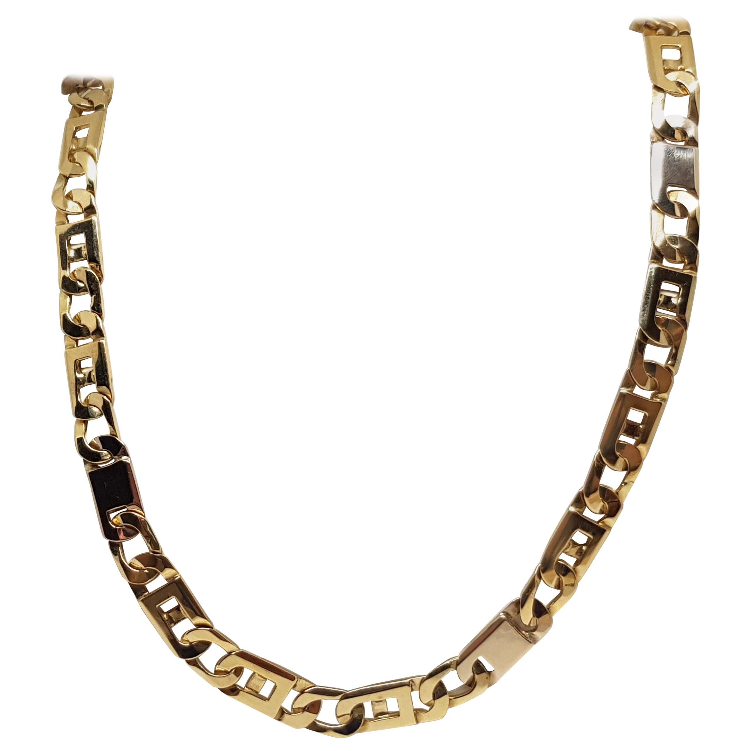 18 Karat Yellow White Gold Men’s Chain Necklace