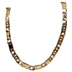 18 Karat Yellow White Gold Men’s Chain Necklace