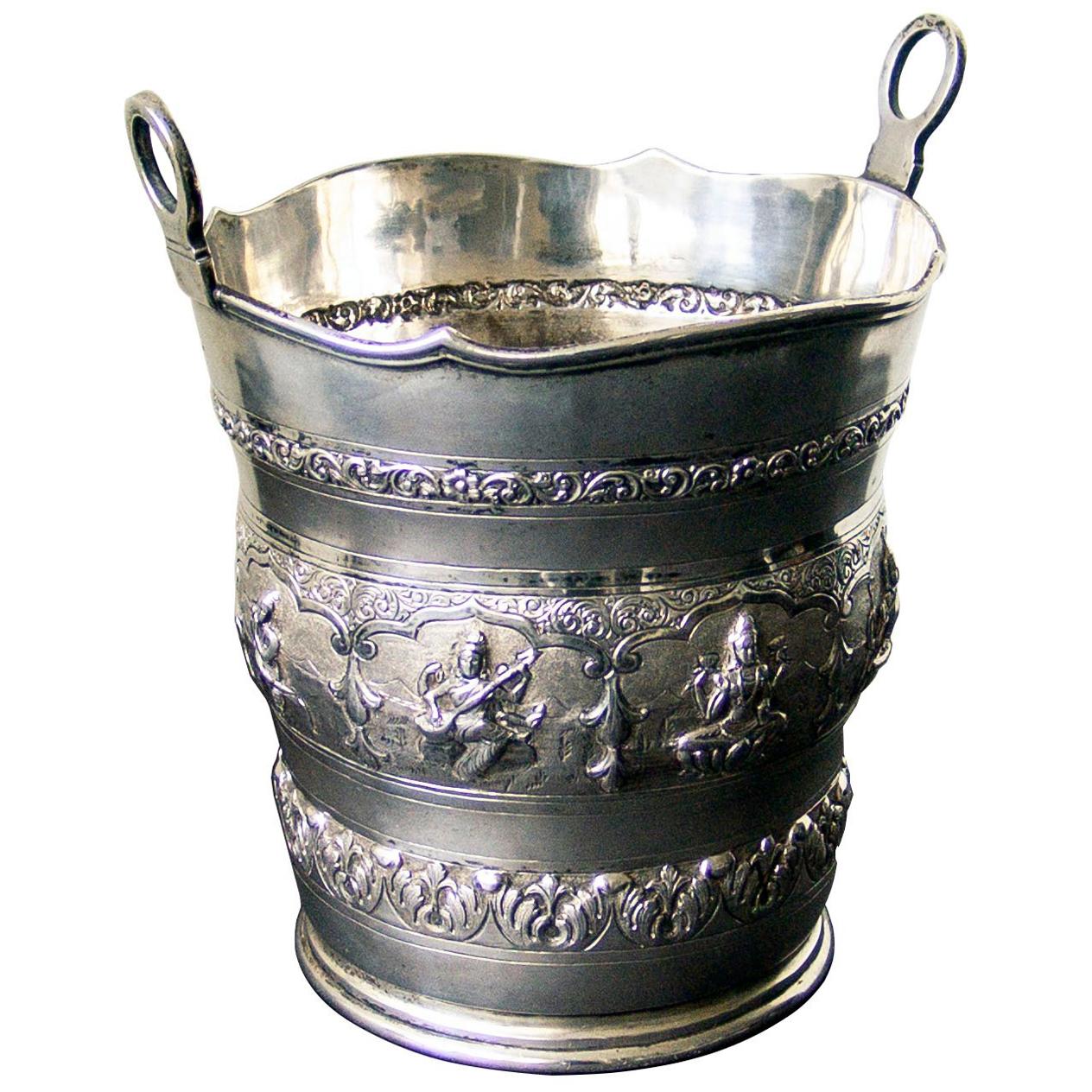 Indian Silver Ice Pail