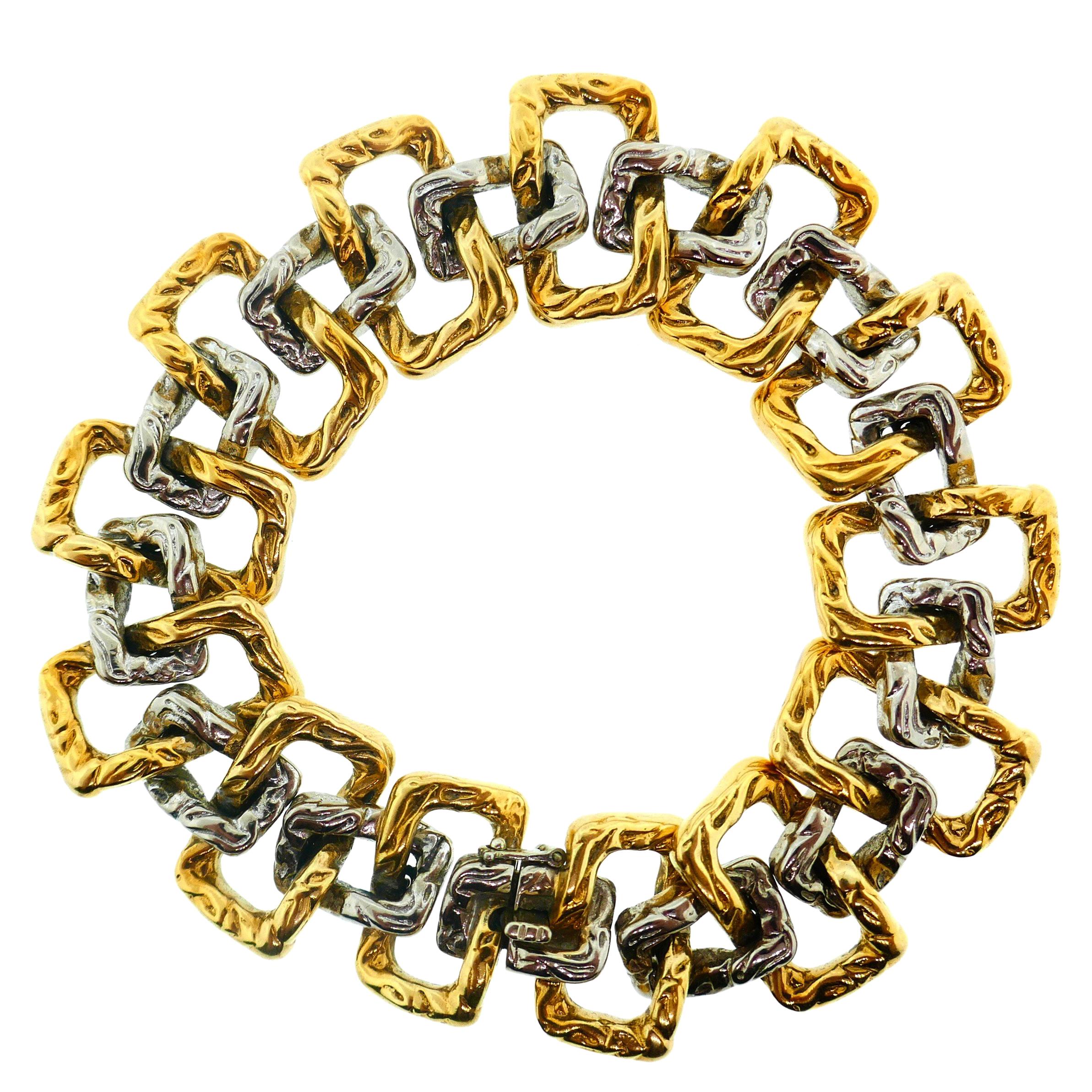 Mauboussin French Yellow and White Gold Geometric Bracelet