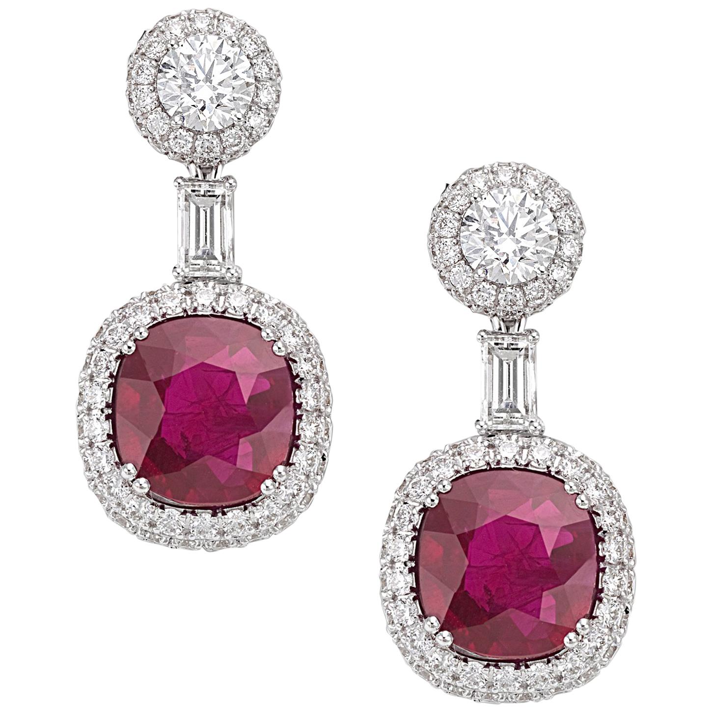 Picchiotti  Burma Ruby and Diamond Earrings For Sale