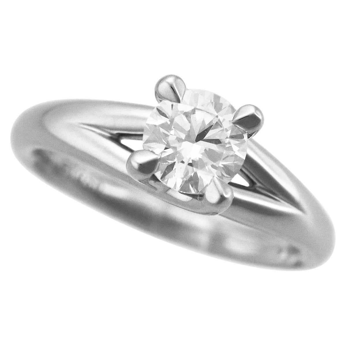 Chaumet 0.70 Carat GIA Diamond 950 Platinum Liens Solitaire Ring For Sale