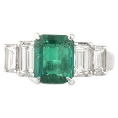 Certified Emerald and Diamond Ring 1.66 Carat Certified Emerald and Diamond Ring 1.66 Carat