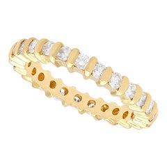Diamant und Gelbgold Größe L 1/2 Eternity-Ring, Voll-Eternity-Ring