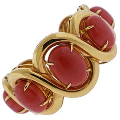 Seaman Schepps Coral Gold Cuff Bracelet