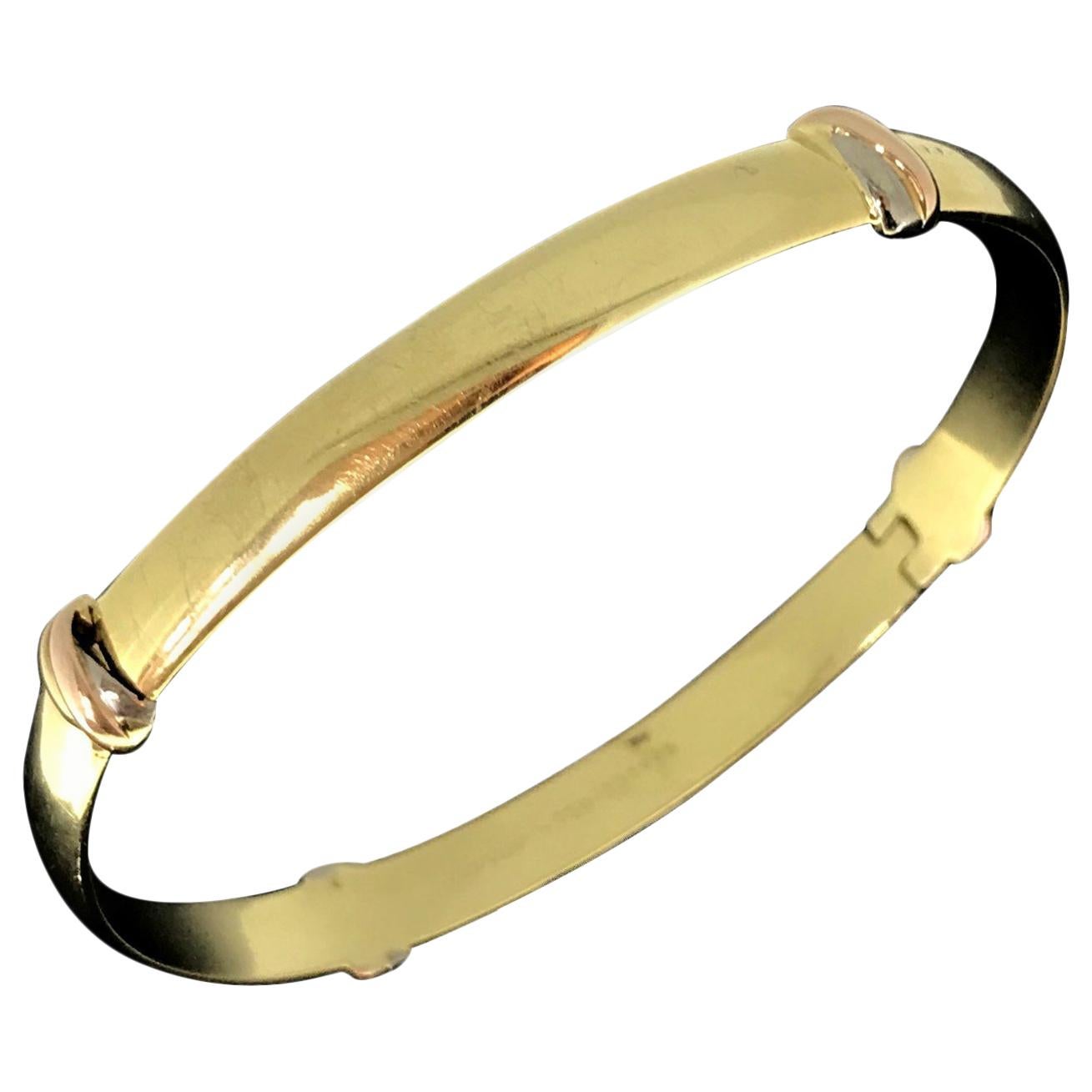 Cartier Trinity Three Gold Yellow White Rose Gold Bracelet Bangle