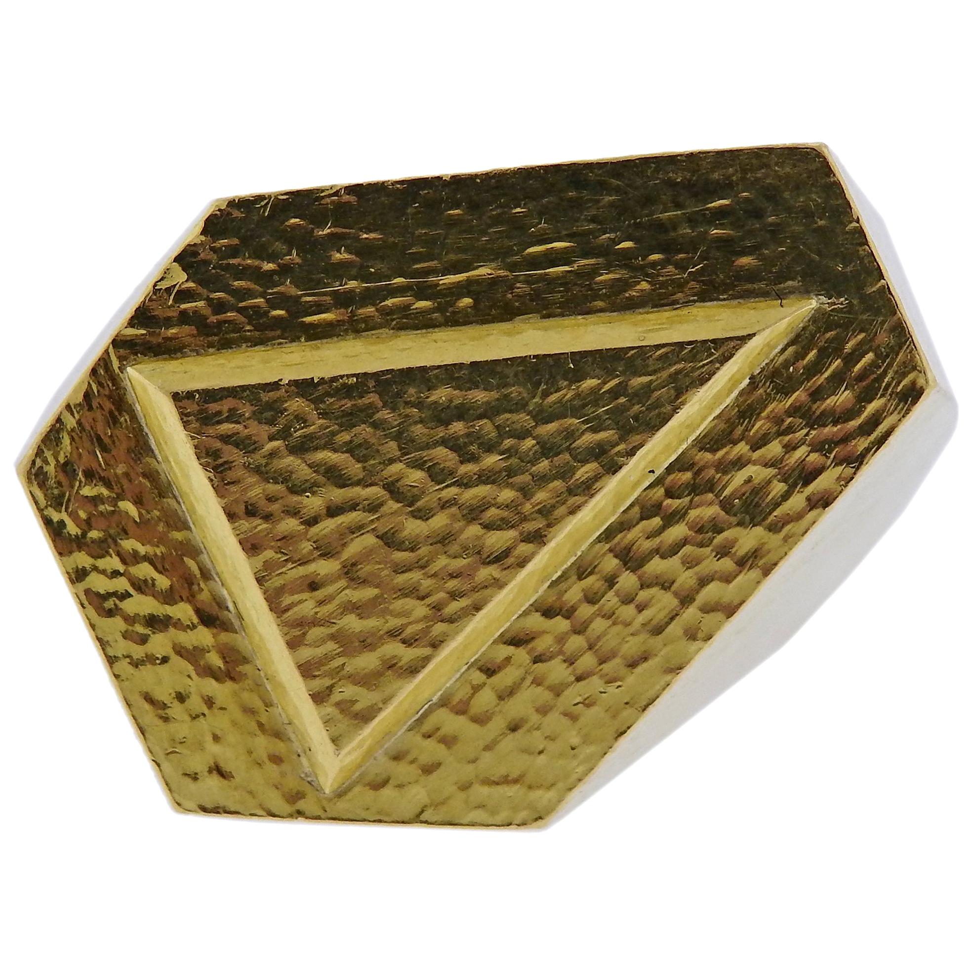 David Webb Gold Geometric Ring