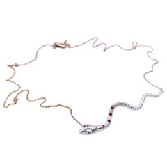 Choker Chain Necklace Ruby Snake Pendant J Dauphin