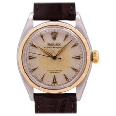 Vintage Rolex Stainless Steel and 14 Karat Gold Oyster Perpetual Ref 6085, circa 1953