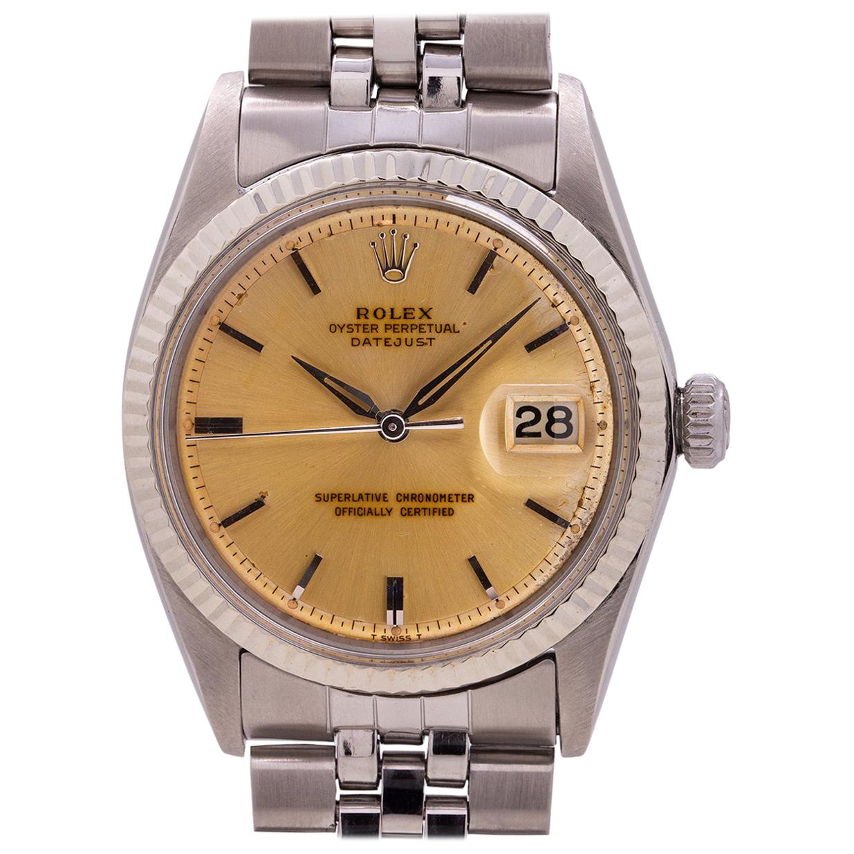 Rolex Datejust Ref 1601 Stainless Steel and 14 Karat Gold “Tropical”, circa 1965