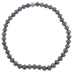 Mikimoto Tahitian Pearl Diamond Gold Necklace