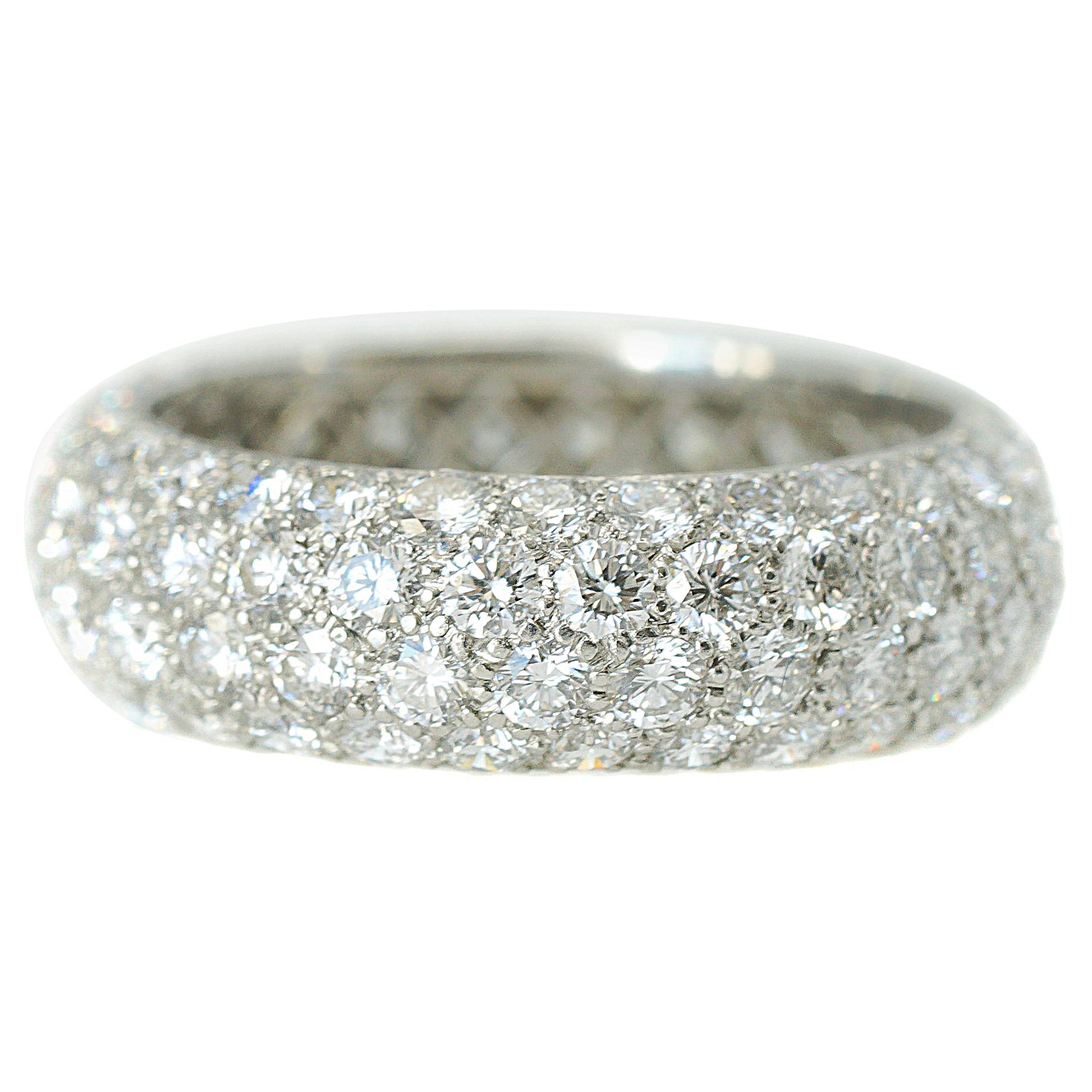 Tiffany & Co. 3 Carat Diamond Platinum Etoile 4-Row Band Ring