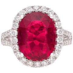 Rubellite, Diamond and White Gold Ring