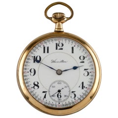 Hamilton Gelbgoldgefüllte Antike Taschenuhr Gr 992 21 Jewels:: 1913