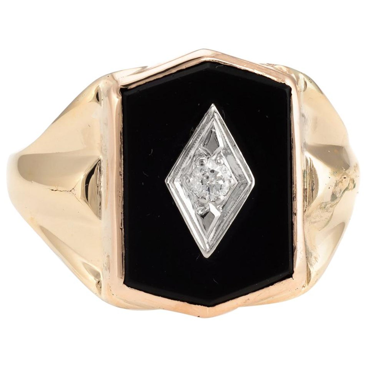 Vintage Men S Onyx Diamond Ring 14 Karat Yellow Gold Estate Fine Jewelry At 1stdibs Vintage Men S Onyx Diamond Ring 14 Karat Yellow Gold Estate Fine Jewelry At 1stdibs
