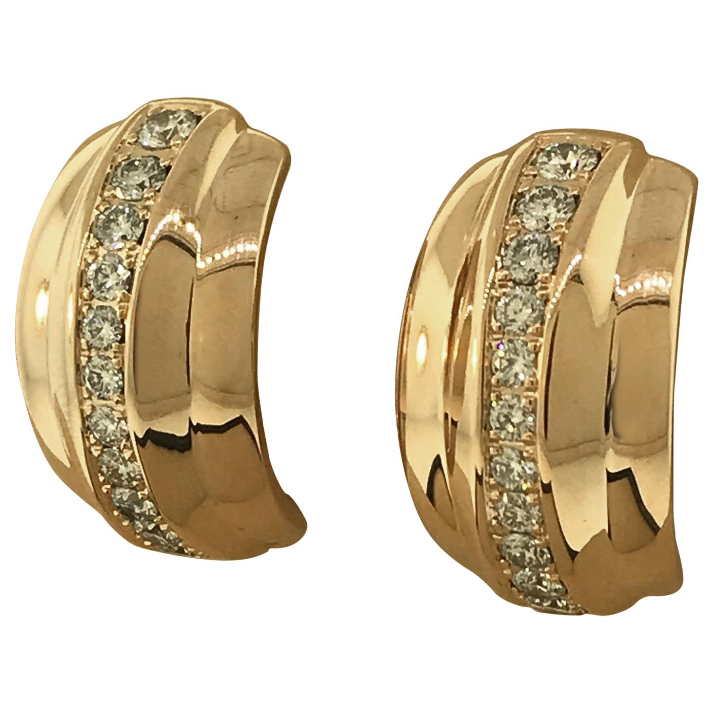 Chopard La Strada 18 Karat Rose Gold and Diamond Earrings 84/9399-5001 For Sale