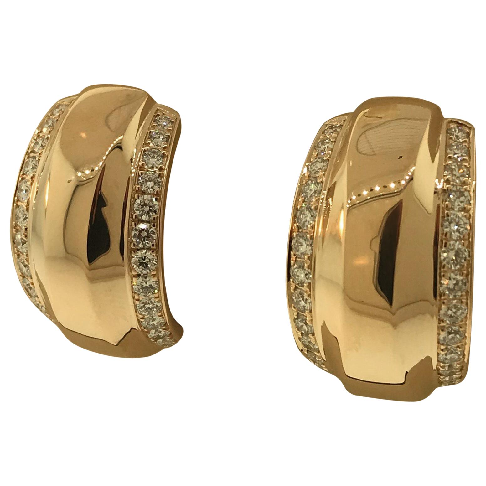 Chopard La Strada 18 Karat Rose Gold and Diamond Earrings 84/9402-5001 For Sale