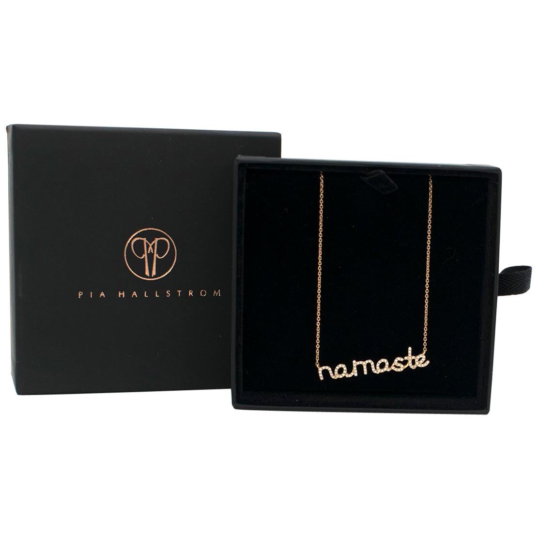 Pia Hallstrom 0.23 Carat Diamond 'Namaste' 18 Karat Rose Gold Necklace For Sale
