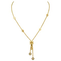 Bvlgari Station Circle Necklace with Diamonds in 18 Karat Yellow Gold