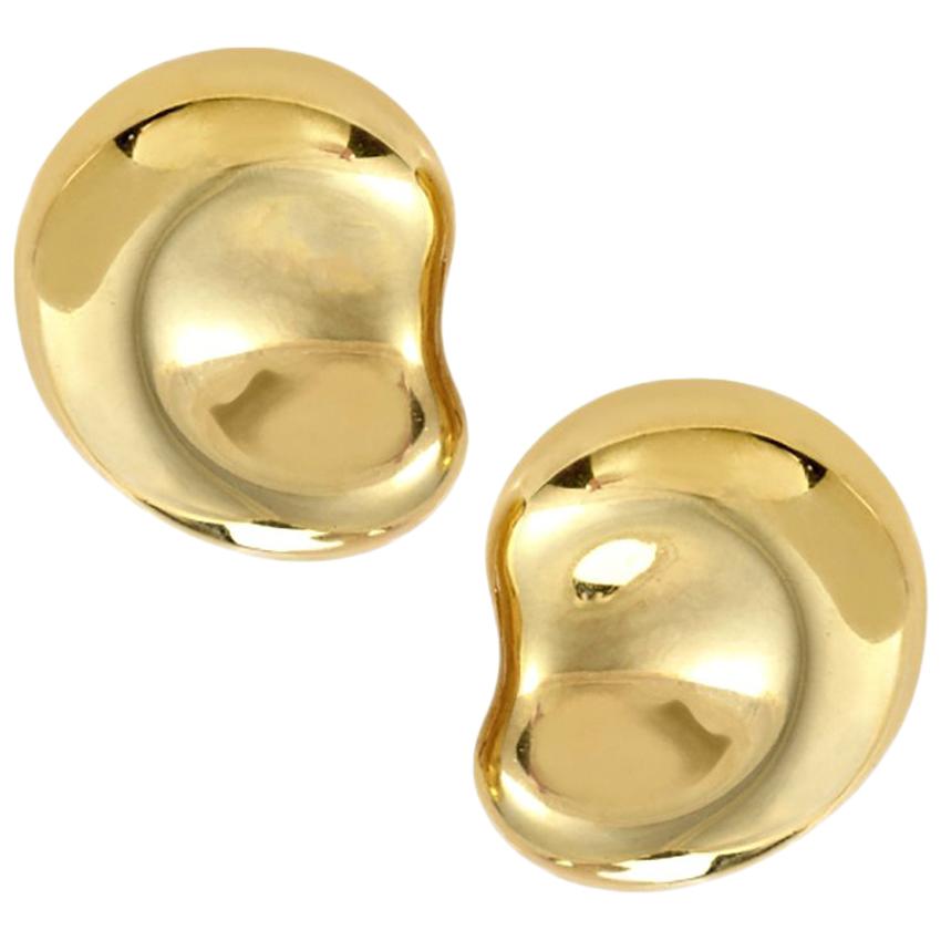 Tiffany & Co. Peretti 18 Karat Gold Large Bean Clip-on Earrings