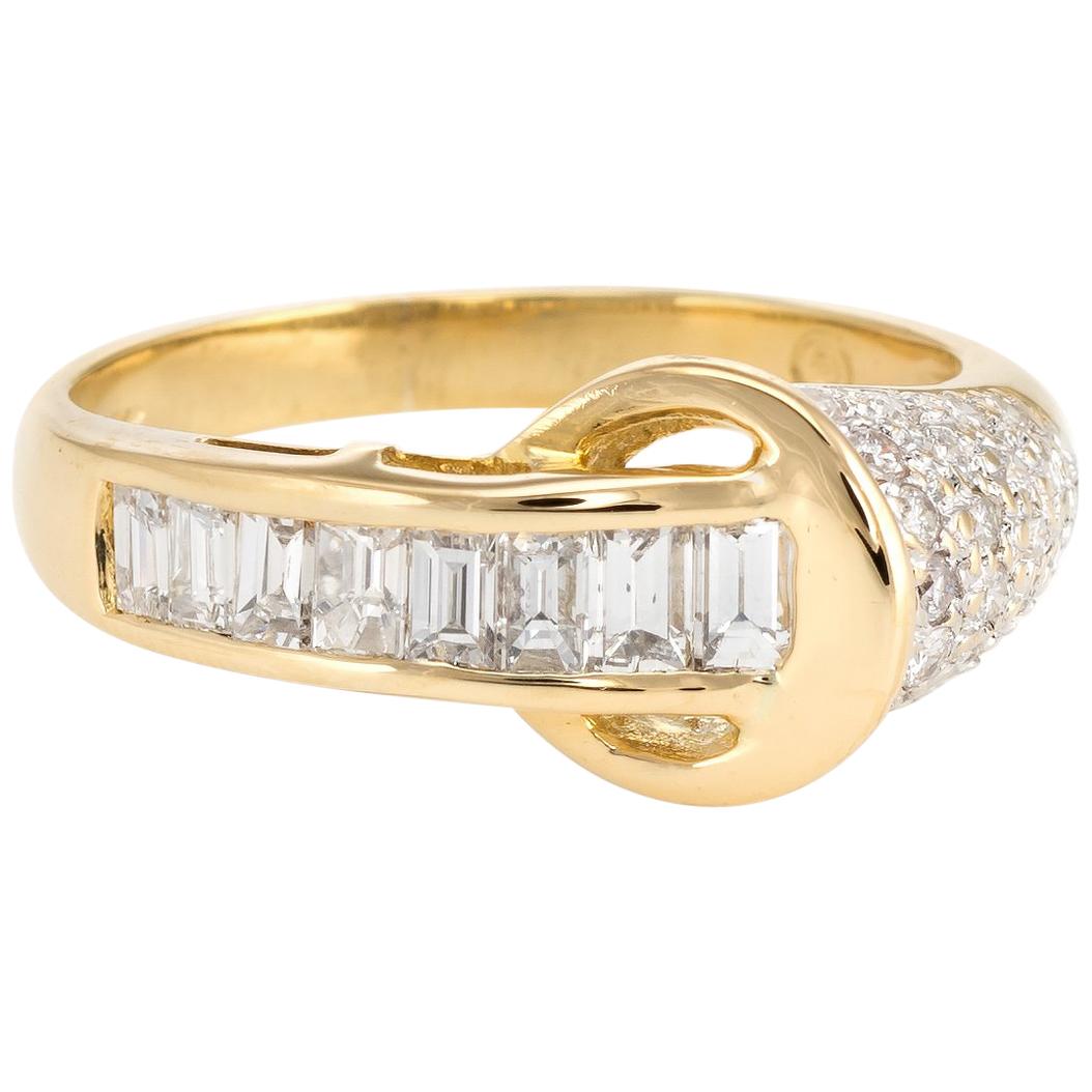Vintage Diamant Pinky Ring Mixed Cuts 18 Karat Gelbgold Estate Fine Jewelry