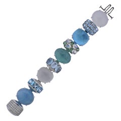 Seaman Schepps Rio Blue Multi Gemstone Diamond Gold Bracelet