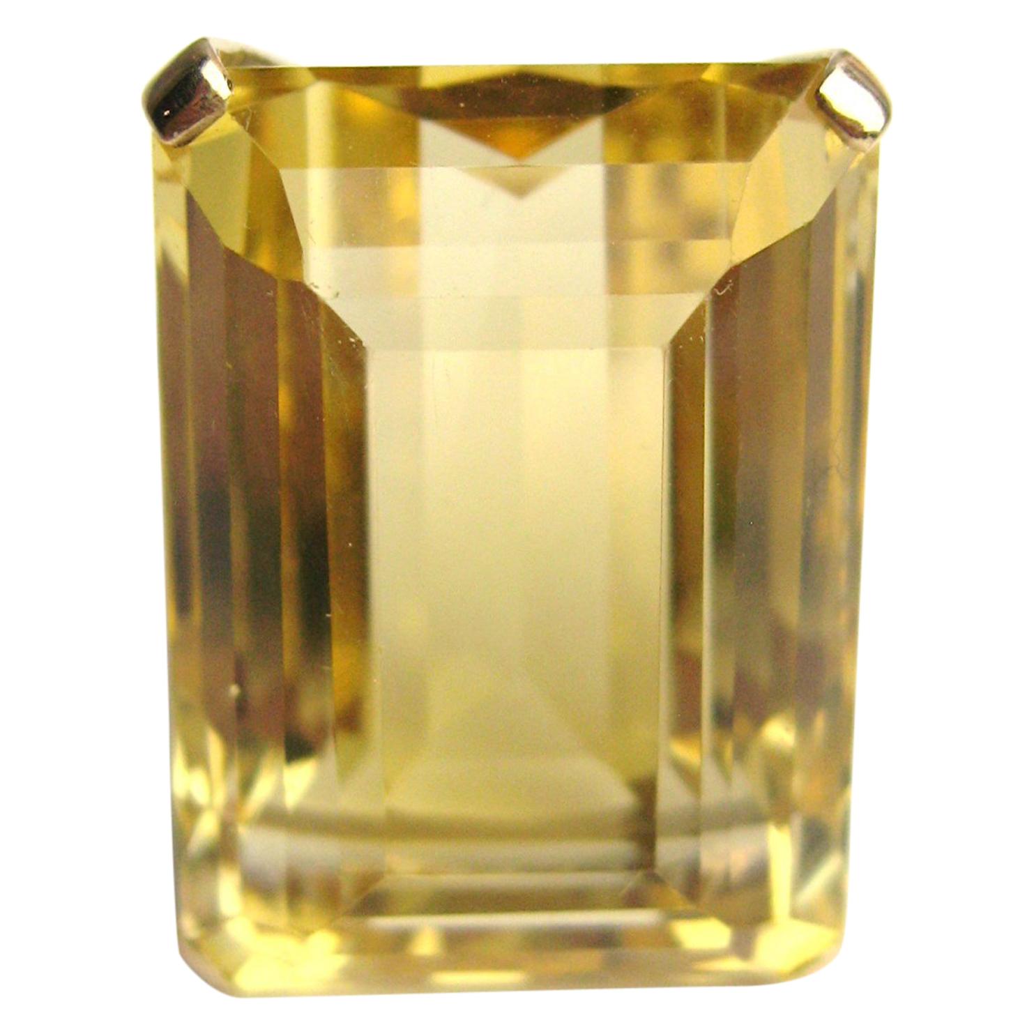 14 Karat Gold Citrine 23+ Carat Emerald Cut Cocktail Ring