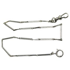 Antique Victorian 10K White Gold Pocket Watch Fob Chain or Necklace