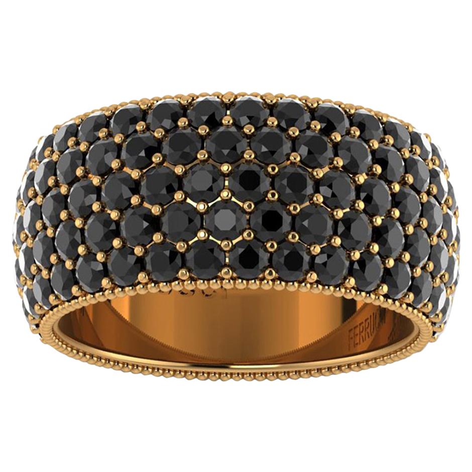 4.75 Carat Black Diamonds 18 Karat Yellow Gold