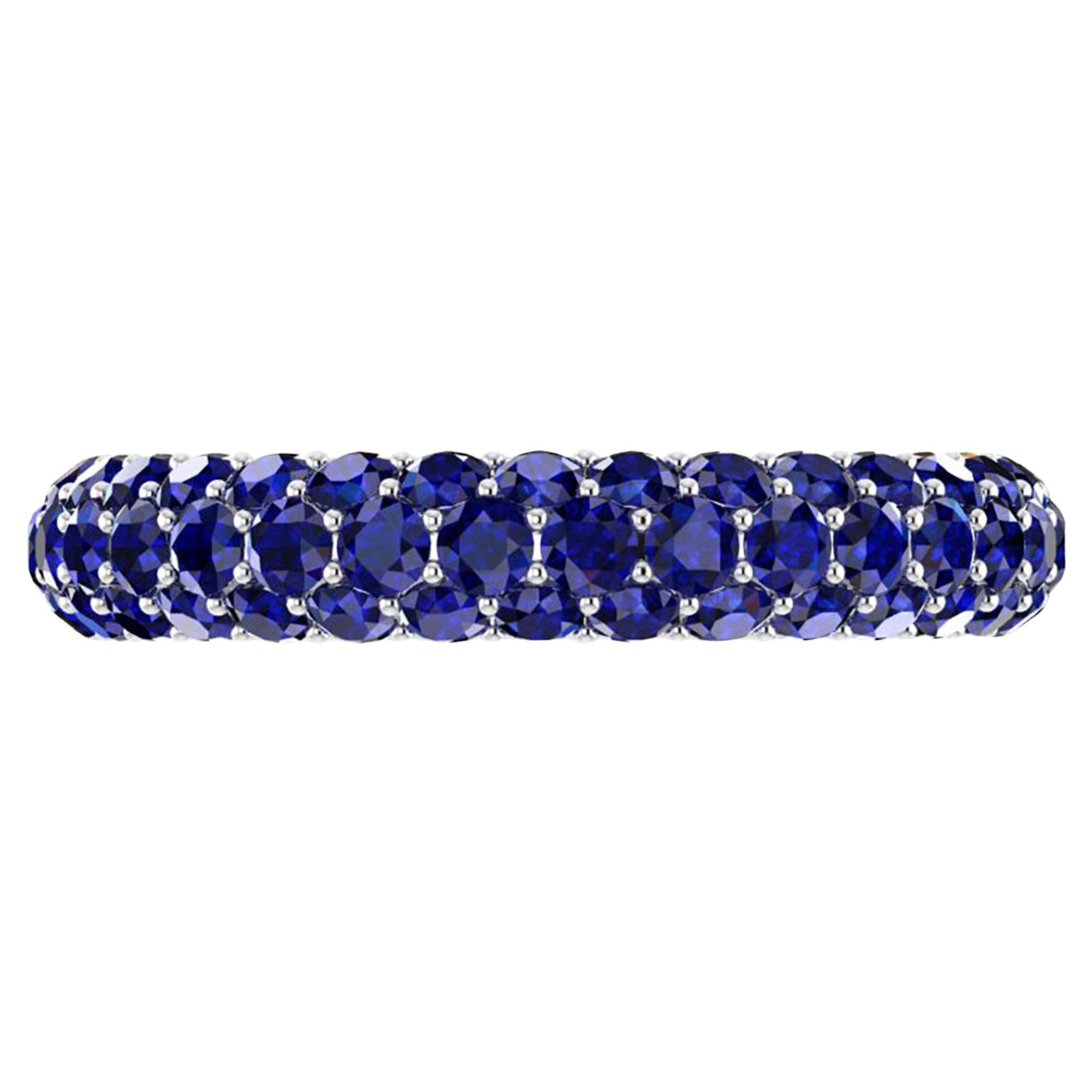 2.00 Carat Blue Sapphire Eternity Ring in 18 Karat White Gold