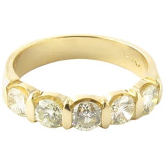 14 Karat Yellow Gold Diamond Wedding Band