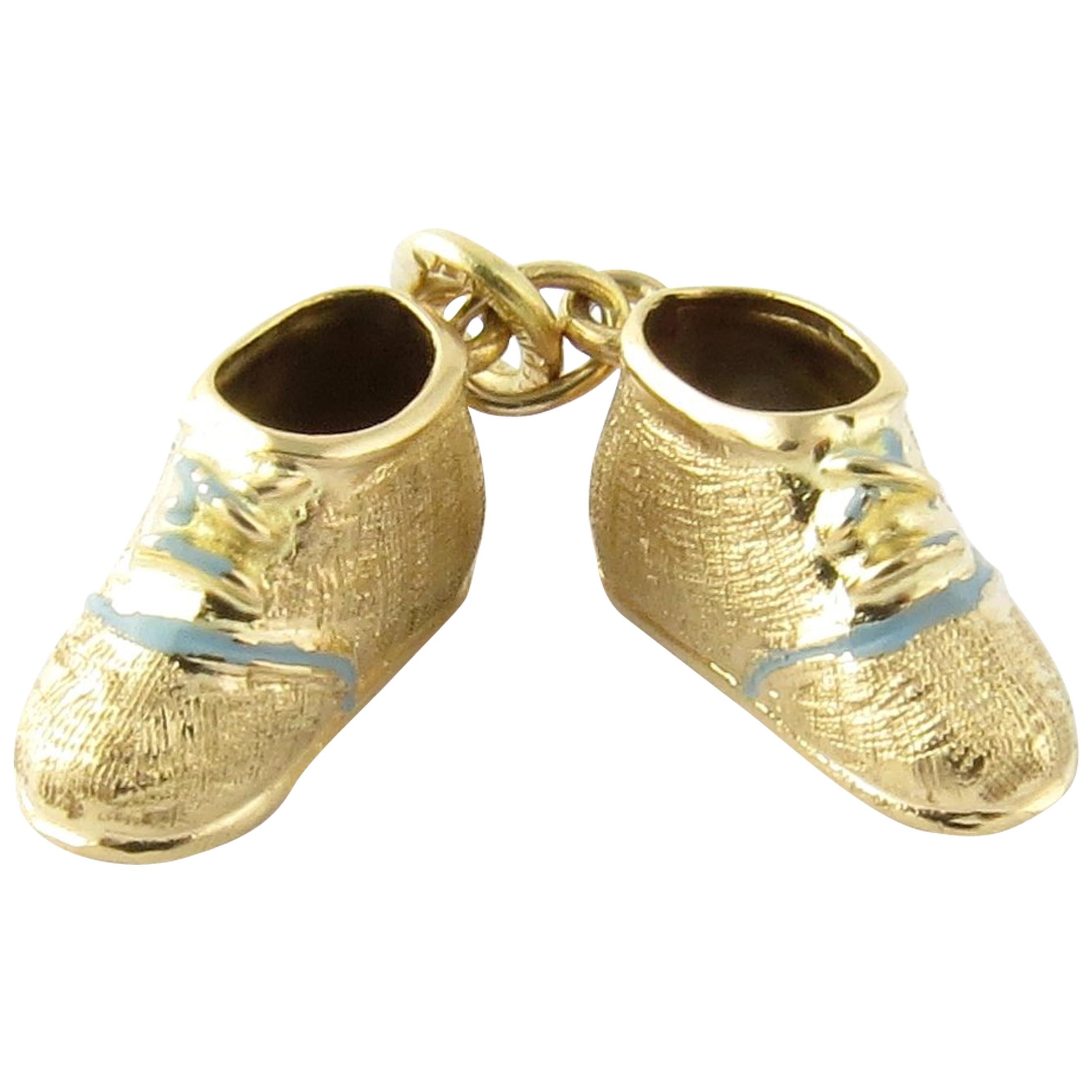 14 Karat Yellow Gold Baby Shoes Charm